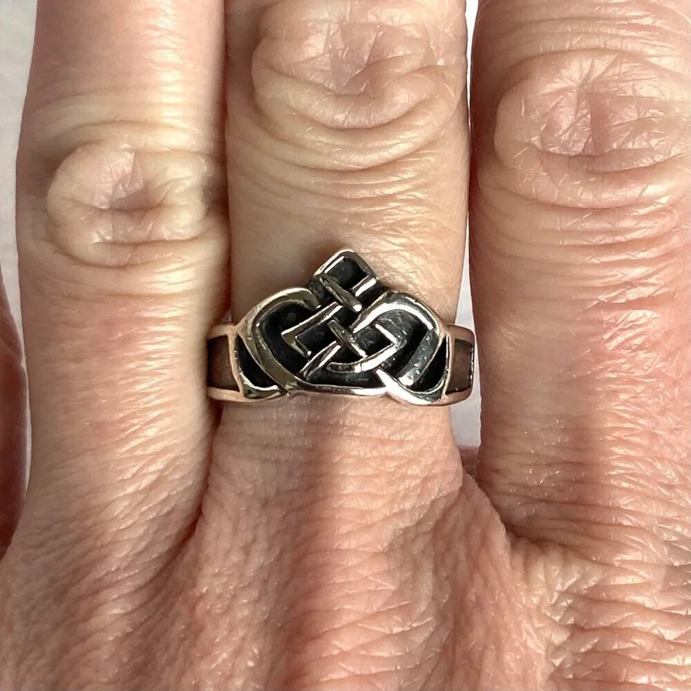 Sterling Silver 925 Celtic Knot V Band Ring Size 7 Celtic Jewelry